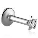 Labretter, Innvendig gjenget labret (titan, skinnende finish) med stjernefeste og krystallstein, Titan ASTM F136