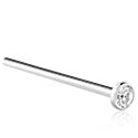 Næsesmykker og septums, Lige næsestud (titan, blank finish) med Krystalsten, Titanium ASTM F136