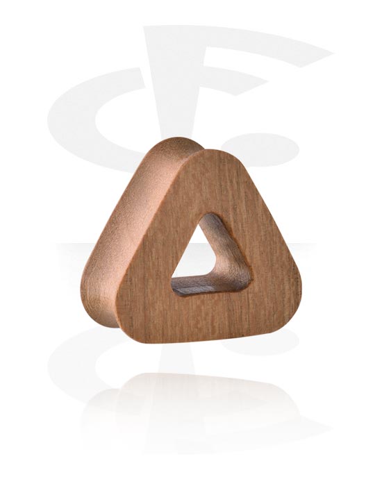 Tunnels & Plugs, Triangular double flared tunnel (wood), Wood