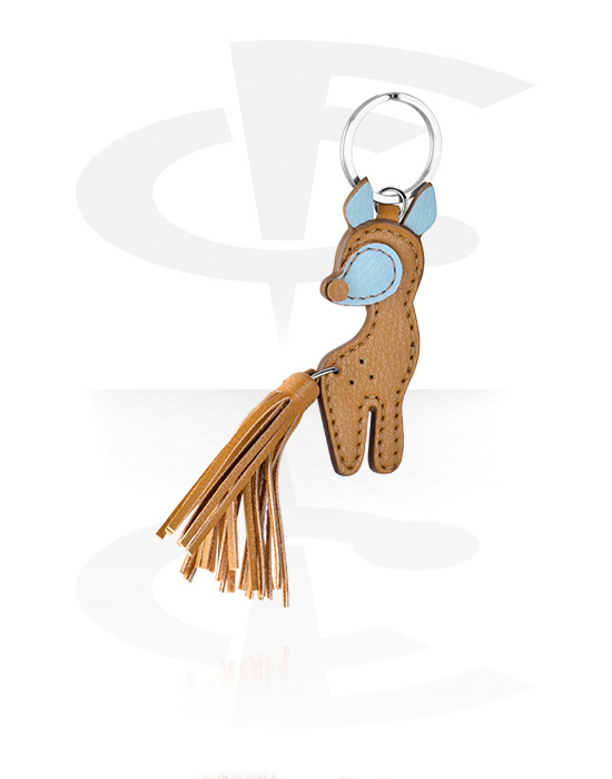 Přívěsek na klíče, Klíčenka (imitace kůže) s designem jelen, Imitace kůže