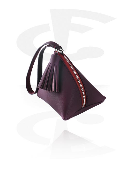 Leather Accessories, Small pouch (imitation leather, various colours) with zip, Imitation Leather