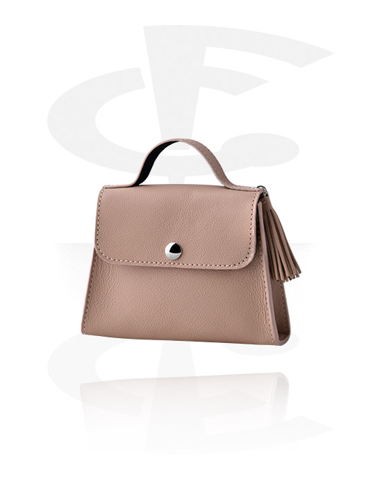 Leather Accessories, Handbag (genuine leather, various colours) with press-stud, Genuine Leather