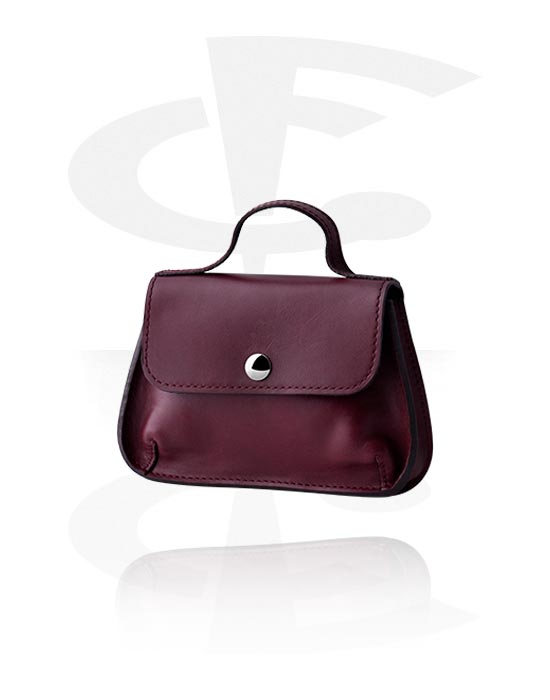 Skinnaccessoarer, Handbag (genuine leather, various colours) med press-stud, Äkta skinn