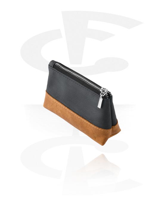 Leather Accessories, Small pouch (genuine leather, various colors) with zipper, Genuine Leather
