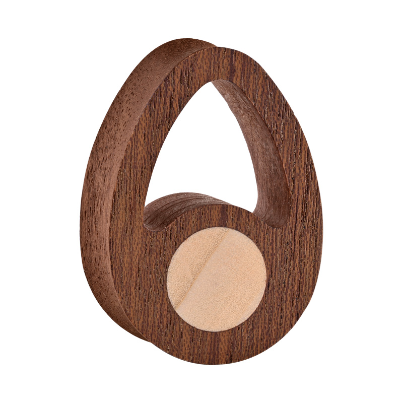 Plug double flared en forme de larme (bois) avec gravure laser Bois Tunnels & Plugs