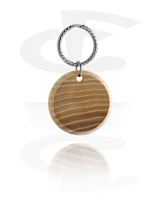 Keychains, Round keychain (wood, various colours), Wood