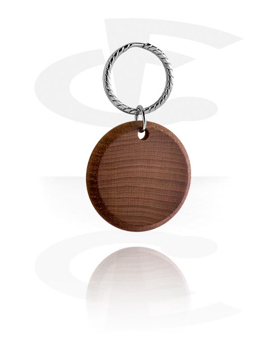 Přívěsek na klíče, Kulatá klíčenka (dřevo, různé barvy), Dřevo