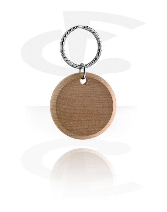 Keychains, Round keychain (wood, various colors), Wood