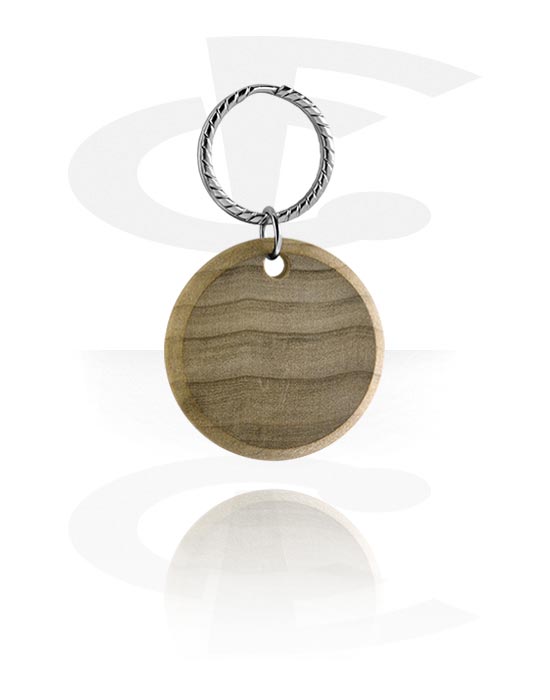 Keychains, Round keychain (wood, various colors), Wood