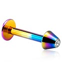 Labrety, Labret (titanium, anodised) s ozdoba a Kryštálový kameň, Titán ASTM F136