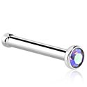 Piercings nez & Septums, Piercing nez droit (titane, finition brillante) avec pierre en crystal, Titane ASTM F136