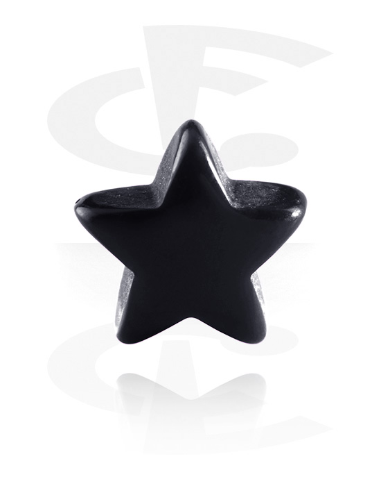 Boules, barres & plus, Accessoire pour barre à filetage (acrylique, différentes couleurs) avec motif étoile, Acrylique