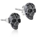 Boucles d'oreilles, Boucles d'oreilles avec motif tête de mort, Acier chirurgical 316L ,  Acrylique