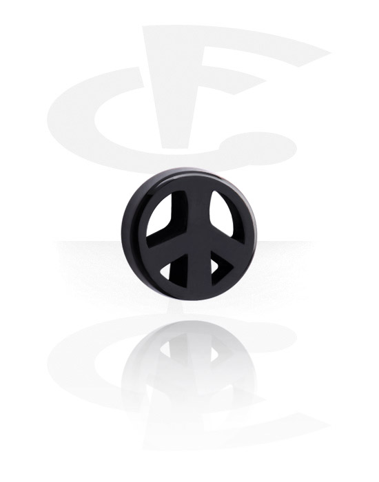 Balls, Pins & More, Attachment for threaded pins (acrylic, various colours) with peace symbol, Acrylic