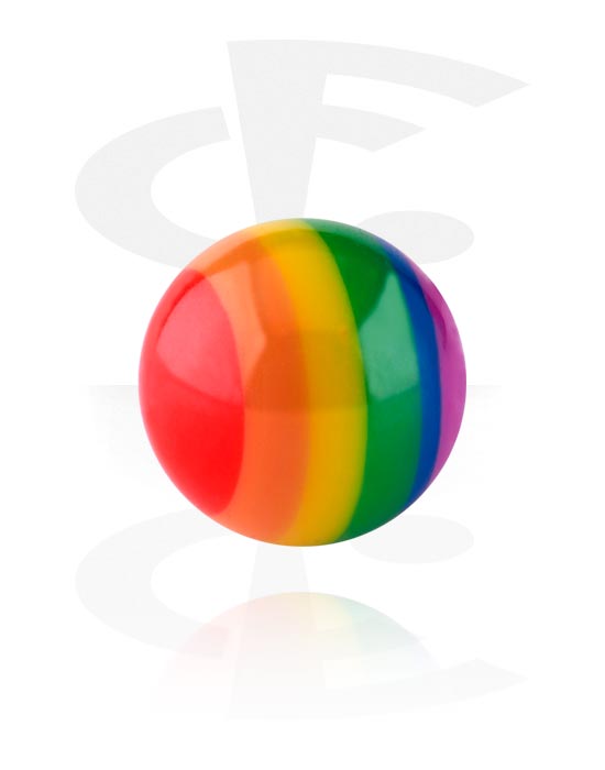 Palloja, nappeja ynnä muuta, Pallo kierrepuikoille (akryyli) kanssa sateenkaaren värit, Akryyli
