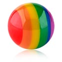 Bolas, barras & más, Bola para barras con rosca (acrílico) con colores del arco iris, Acrílico