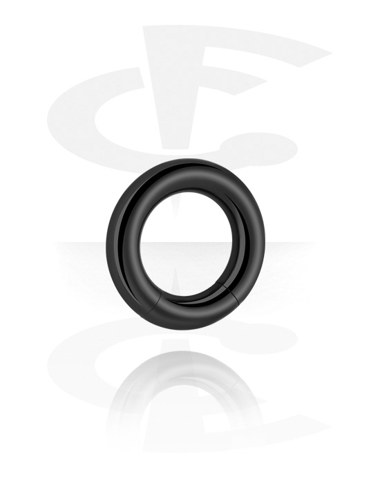 Alke za piercing, Segmentni prsten (akril, crna, sjajna završna obrada), Akril