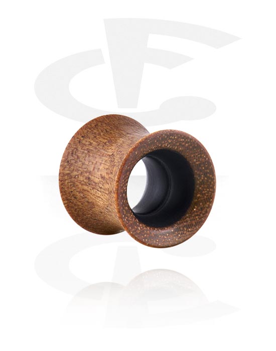 Tunnels & Plugs, Double flared tunnel (wood) with resin, Wood, Resin