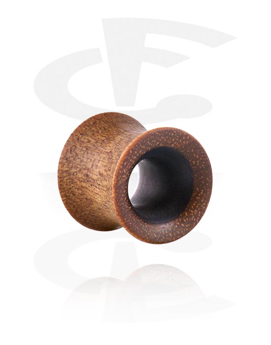 Tunnels & Plugs, Double flared tunnel (hout) met hars, Hout, Hars