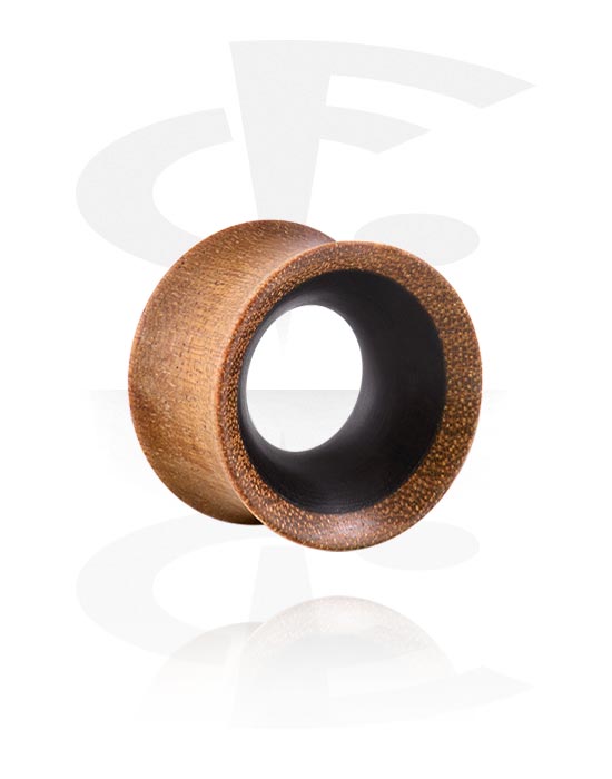 Tunnels & Plugs, Double flared tunnel (wood) with resin, Wood, Resin