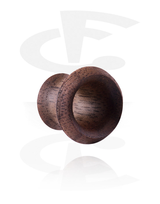 Tunnels & Plugs, Double flared tunnel (hout) met flare met grote voorkant, Hout