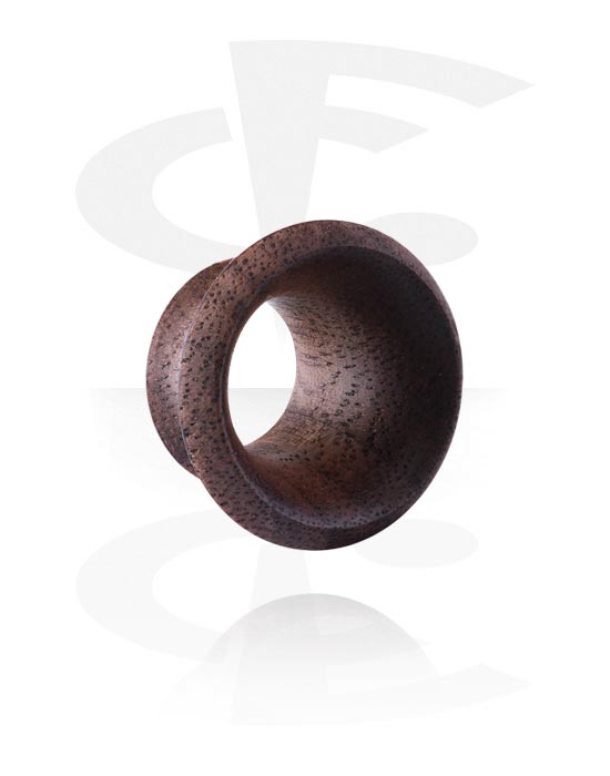 Tunnels & Plugs, Double flared tunnel (hout) met flare met grote voorkant, Hout