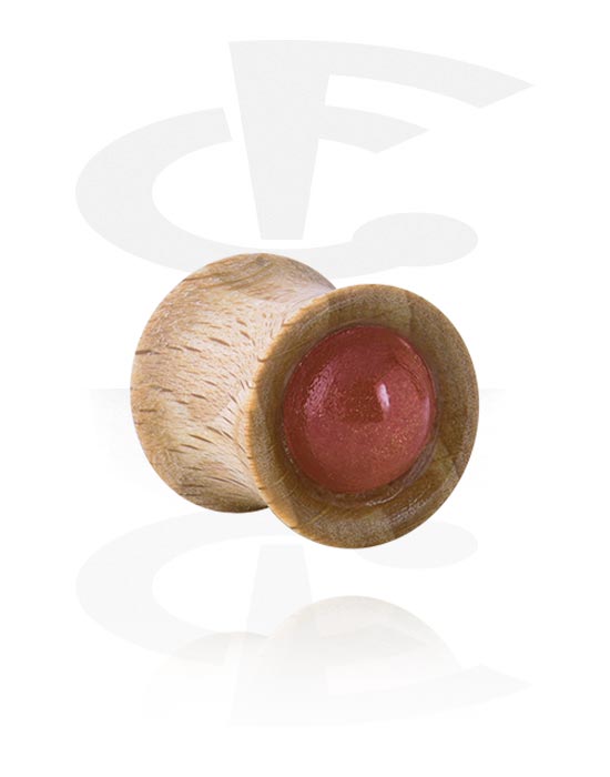 Tunnels & Plugs, Double flared plug (wood) with resin cap, Wood