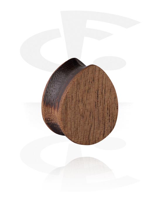Tunnels & Plugs, Traanvormige double flared plug (hout), Hout