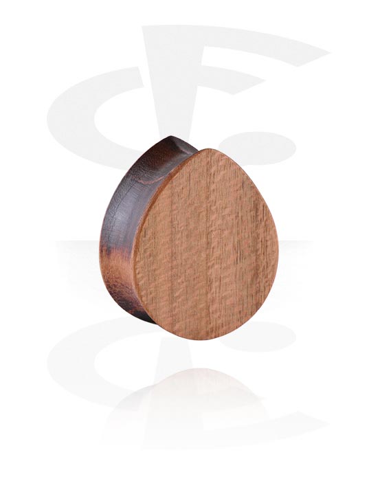 Tunnels & Plugs, Traanvormige double flared plug (hout), Hout