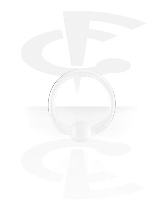 Alke za piercing, Prsten s kuglicom (biofleks, proziran), Biofleks