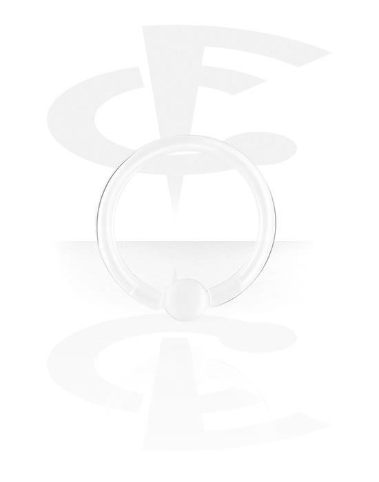 Piercingové kroužky, Kroužek s kuličkou (bioflex, transparentní), Bioflex