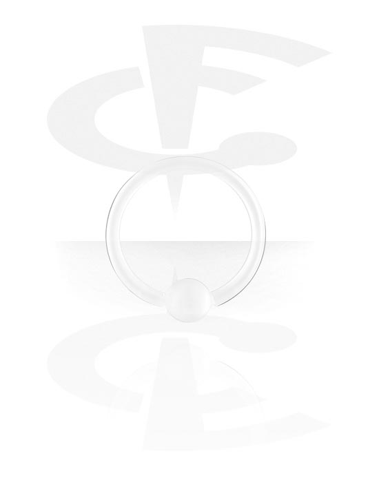 Piercingové kroužky, Kroužek s kuličkou (bioflex, transparentní), Bioflex