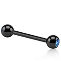 Barbeli, Barbell (bioflex, various colours) s/z Bunkice s kristalčkom, Bioflex, Kirurško jeklo 316L