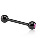 Barbells, Barbell (bioflex, various colours) with Jewelled Balls, Bioflex, Surgical Steel 316L