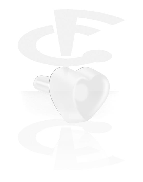 Bolas, barras & mais, Acessório para bioflex internal labrets com design coração, Bioplástico