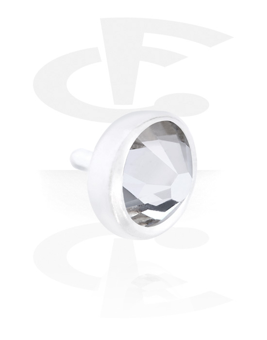 Kulki, igły i nie tylko, Nakrętka wciskana na pręt (bioflex, przezroczysta) z z kryształem, Bioflex