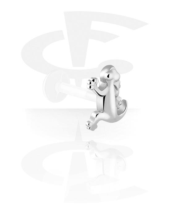 Labrets, Internally Threaded Labret with gecko attachment, Bioflex ,  Surgical Steel 316L