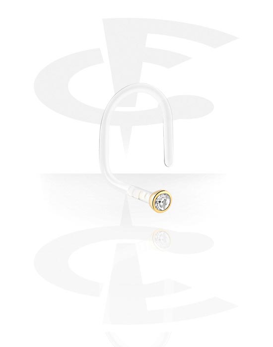 Nose Jewellery & Septums, Curved nose stud (bioflex, transparent)
