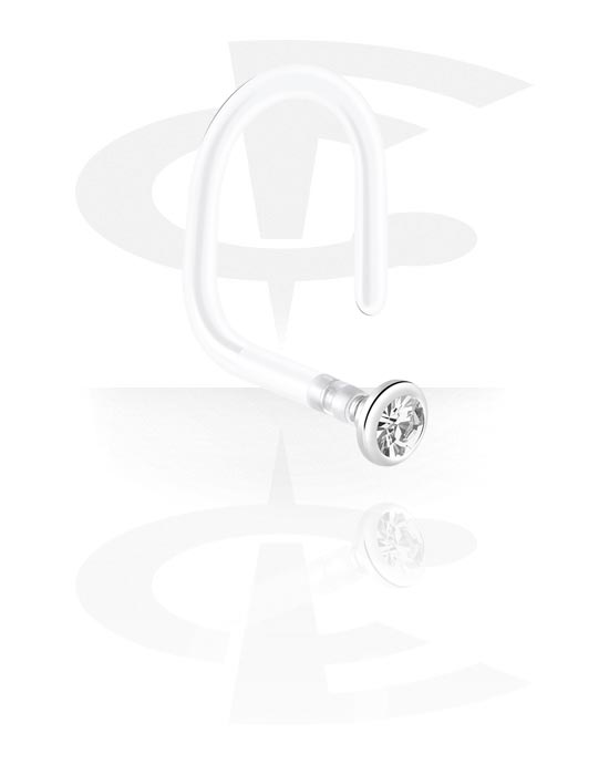 10 Pezzi Piercing Naso Curvo L - Anelli Con Zirconi Cubici 20 Gauge Acciaio Chirurgico - Foto 13