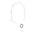 Piercings nez & Septums, Piercing nez incurvé (bioflex, transparent) avec pierre en crystal, Bioflex