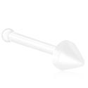 Næsesmykker og septums, Lige næsestud (bioflex, transparent) med spike, Bioplast