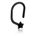 Nosovky a krúžky do nosa, Zahnutý krúžok do nosa (bioflex, čierna), Bioflex