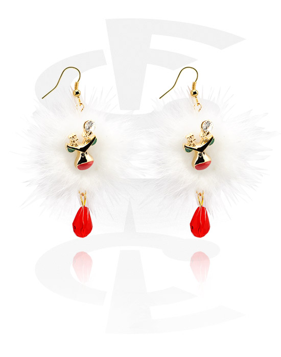 Ohrringe, Ohrringe mit Weihnachts-Design, Vergoldetes Messing