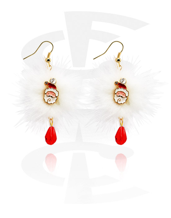 Ohrringe, Ohrringe mit Weihnachts-Design, Vergoldetes Messing