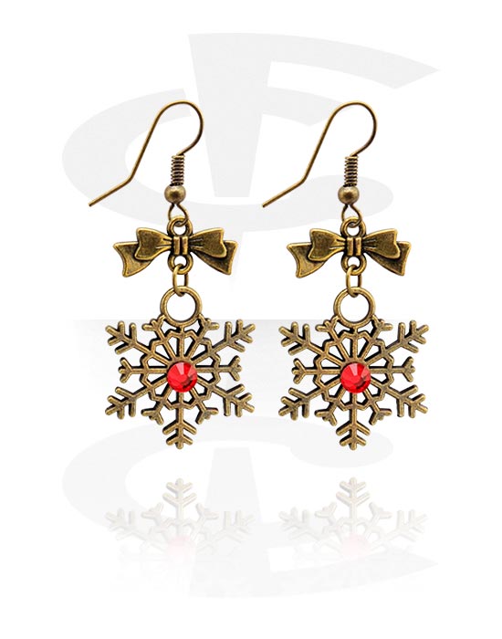 Earrings, Studs & Shields, Earrings with Christmas design, Plated Brass