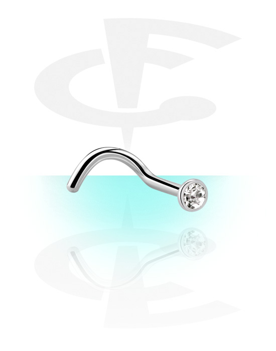 Steriliserte piercinger, Steril nesedobb med krystallstein, Kirurgisk stål 316L