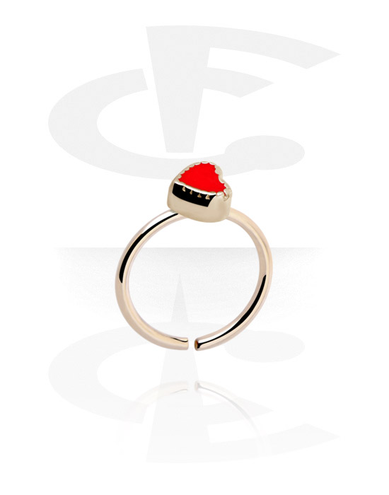Piercing ad anello, Continuous ring con accessorio a cuore, Acciaio zirconico