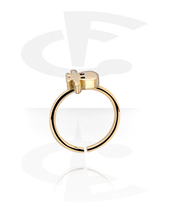 Piercing ad anello, Continuous ring (acciaio zirconico, finitura lucida) con design polpo, Acciaio zirconico