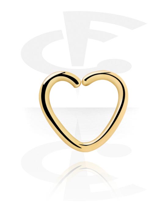 Piercinggyűrűk, Heart-shaped continuous ring (zircon steel, shiny finish), Cirkon-acél