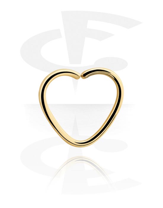 Anéis piercing, Continuous Ring em forma de coração (aço zircónico, acabamento brilhante), Aço zircónico